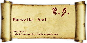 Moravitz Joel névjegykártya